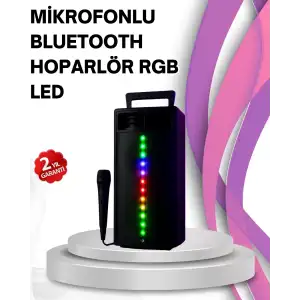 AsilTech Renkli Işıklı Bluetooth Hoparlör – Taşınabilir, Güçlü Ses Performansı