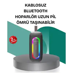 AsilTech Renkli LED Işıklı Kablosuz Hoparlör IP67 Sertifikalı