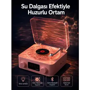 AsilTech Retro Saatli Bluetooth Hoparlör – Gece Lambalı Kristal Ses Kalitesi Yeni Nesil