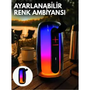 AsilTech RGB Aydınlatmalı Kablosuz Bluetooth Hoparlör USB Bellek TF Kart Destekli