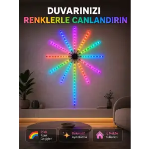 AsilTech RGB Fireworks LED Duvar Aydınlatması Telefon Kontrollü Dekoratif Ortam Işığı