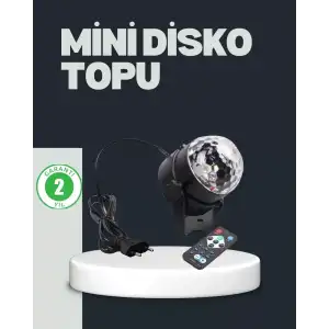 AsilTech RGB LED Disko Küresi 7 Modlu Uzaktan Kumandalı