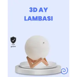 AsilTech RGB Modlu 16 Renkli Ay Gece Lambası 3D Baskı