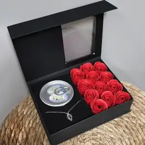 AsilTech Romantik Gül ve İstiridye İnci Kolye Seti