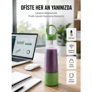 AsilTech Sağlıklı İçecekler İçin Kompakt USB Şarjlı Blender