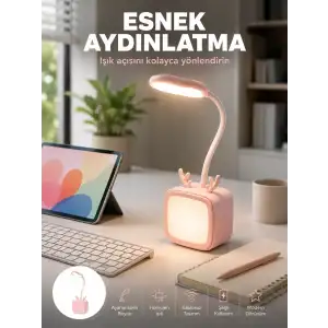 AsilTech Şarj Edilebilir LED Masa Lambası Kablosuz Taşınabilir Gece Lambası