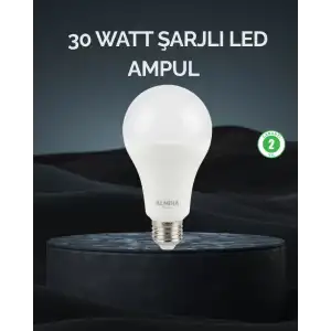 AsilTech Şarjlı LED Ampul 30 Watt Soğuk Beyaz