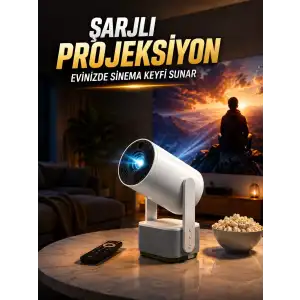 AsilTech ŞARJLI PROJEKSİYON EVİNİZDE SİNEMA KEYFİ SUNAR