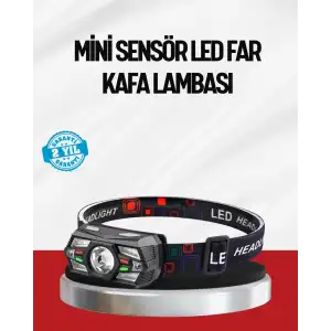 AsilTech Sensörlü LED Kafa Lambası Kırmızı Beyaz Işık Ayarlanabilir