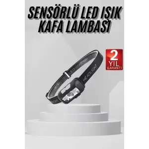 AsilTech Sensörlü Şarjlı Type-c Şarj Işıklı Kafa Lambası Kamp Lambası