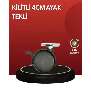 AsilTech Sessiz Dönen Kilitli Mobilya Tekerleği 4 cm