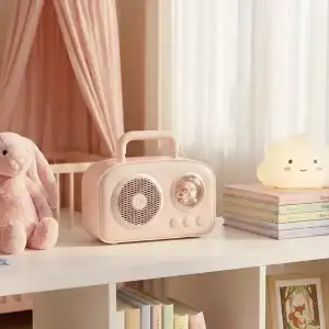 AsilTech Sevimli Tasarımlı Taşınabilir Radyolu Bluetooth Hoparlör Pembe