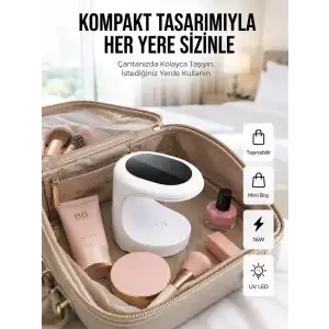 AsilTech Seyehat Tipi Mini Oje Kurutucu Ultraviole Mor Işık Protez Tırnak Kurutucu