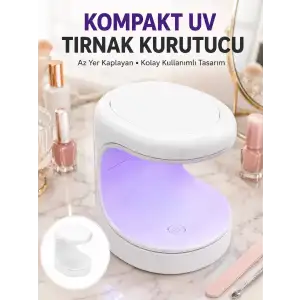 AsilTech Seyehat Tipi Mini Oje Kurutucu Ultraviole Mor Işık Protez Tırnak Kurutucu Yeni Nesil