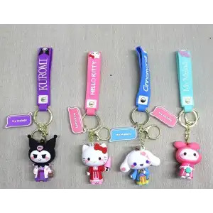AsilTech Silikon Kuromi, Hello Kitty, My Melody Anahtarlık