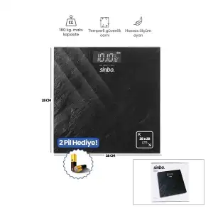 AsilTech Sinbo Dijital Tartı - 180 kg Maks Kapasite - LCD Ekran