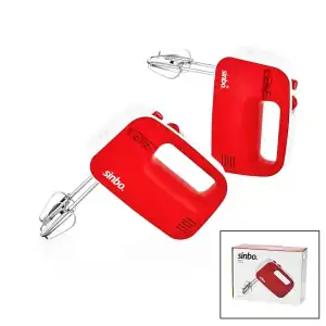 AsilTech Sinbo El Mikseri - Kırmızı Renk - 3 Kademe Hız Ayarı