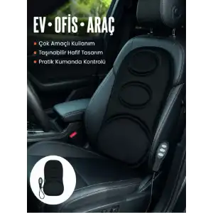 AsilTech Sırt ve Bel Masaj Minderi Motorlu, Kademeli Şiddet Ayarlı Masaj Koltuğu Pedi
