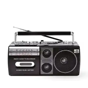 AsilTech Siyah Kaset Çalar - Bluetooth USB TF AUX FM Özellikli