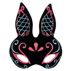 AsilTech Siyah Mavi Kırmızı Tavşan Maskesi