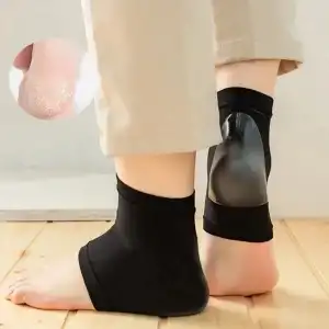 AsilTech Siyah Silikon Topuk Nemlendirici Çorap