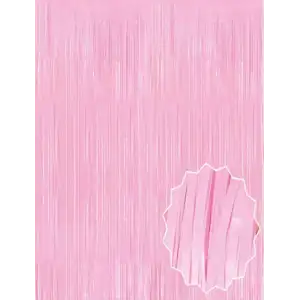 AsilTech Soft Pembe Püsküllü Kapı Perdesi