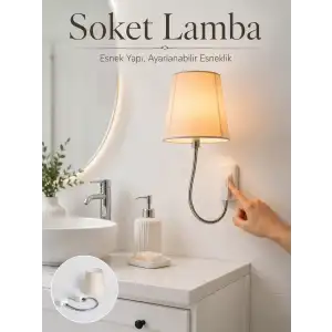 AsilTech Soket Tipi Ayarlanabilir Başlıklı Dekoratif Gece Lambası