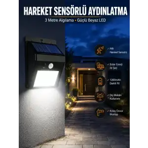 AsilTech Solar Güneş Enerji Panelli Sensörlü Lamba Enerji Tasarruflu