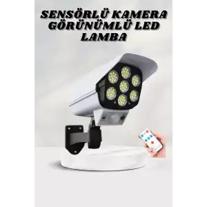 AsilTech Solar Lamba Kamera Görünümlü Duvar Lambası Dönebilen Bahçe Aydınlatması