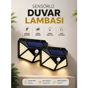 AsilTech Solar Sensörlü Duvar Lambası Bahçe Lambaso Parlak Beyaz Işık Suya Dayanıklı