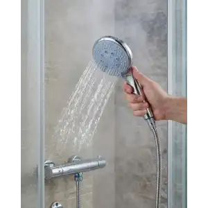 AsilTech Spiral Hortumlu 4 Kademeli El Duşu Seti Duvar Askılı Banyo Duş Başlığı