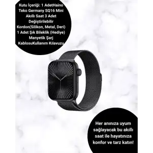 AsilTech SQ-16 Mini Series 10 Akıllı Saat – 3 Kordon + Hediye Bileklik