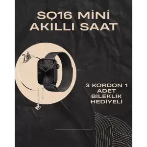 AsilTech SQ-16 Mini Series 10 Akıllı Saat | Şık ve Hafif Tasarım, 3 Kordon Seçeneği