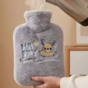 AsilTech Stitch Figürlü Gri Peluş Sıcak Su Torbası 1 Litre