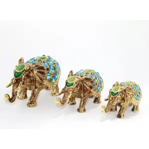 AsilTech Swarovski Taşlı 3lü Fil Figürü Model 2