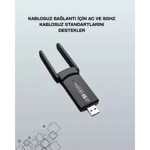 AsilTech Tak-Çalıştır Özellikli Çift Bant WiFi Adaptör – 1200 Mbps