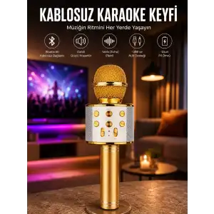 AsilTech Taşınabilir Bluetooth Karaoke Mikrofon: Hafıza Kart Girişli, Etkileyici Performans