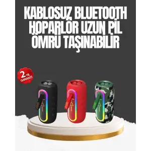 AsilTech Taşınabilir Şarjlı Bluetooth Hoparlör Güçlü Bas