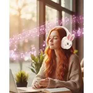 AsilTech Tavşan Kulaklı Bluetooth Kulaklık Şarjlı Kablosuz Stereo Ses