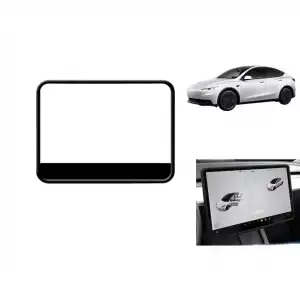 AsilTech Tesla Model Y Standart ve Juniper Uyumlu Multimedya Ön Ekran Kenar Koruyucu Silikon Çerçeve Trim 1 Adet Siyah