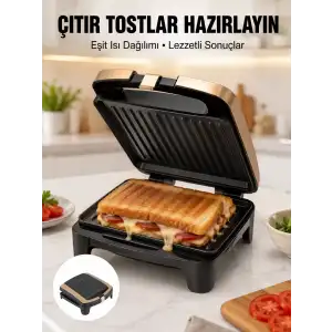 AsilTech Tost Makinesi Ev Tipi Pratik Kullanım 4 Tost Kapasiteli Yeni Nesil