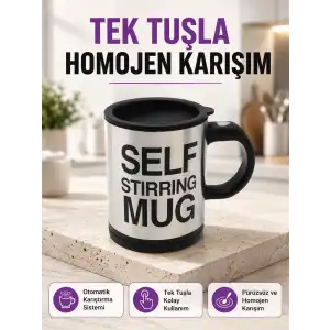 AsilTech Toz İçecekler İçin Hızlı Karıştırma Özellikli Termos Kupa