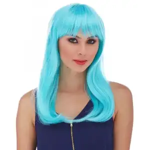 AsilTech Turkuaz Mavi Parti Peruğu