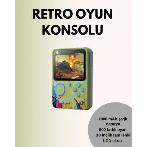 AsilTech TV Bağlantılı 500 Oyunlu Mini Gameboy Konsol