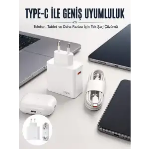 AsilTech Type-C 120W Şarj Aleti Hızlı Şarj Turbo Yeni Nesil