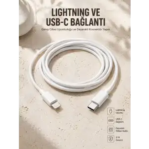 AsilTech Type-C Ligtning 30W İOS Şarj Kablosu Hızlı Şarj Kablosu