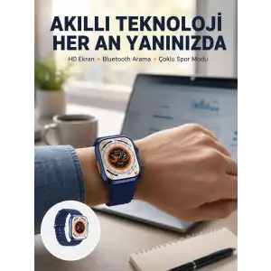 AsilTech Ultra Akıllı Saat 420x480 IPS Ekran Kalp Atış Yeni Nesil