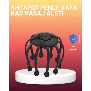 AsilTech USB Şarjlı Kafa Masaj Aleti 3 Modlu 8 Başlıklı Stres Giderici