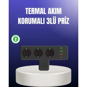 AsilTech USB ve Type-C Portlu Anahtarlı Çoklu Priz Güç Ünitesi