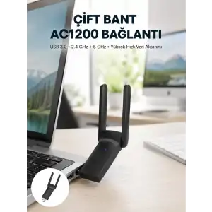 AsilTech USB WiFi Adaptör – 1200 Mbps Hız